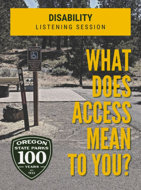 Image: Park Text: What does access mean to you? Disability Learning Sessions