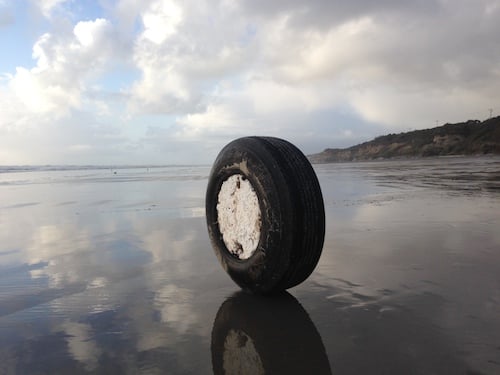 1 of 4 tires found on this same short walk