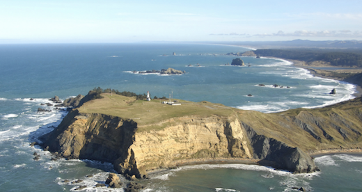 Aerial view of Cape Blanco showing the new designation area
